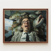 Fish-Filled Car Surreal Art Comedy Poster