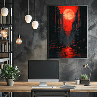 Urban Metropolis Dystopian Scene in Futuristic Sci-Fi Poster PosterGoat