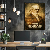 James Buchanan 15th President of the United States Double Exposure Poster