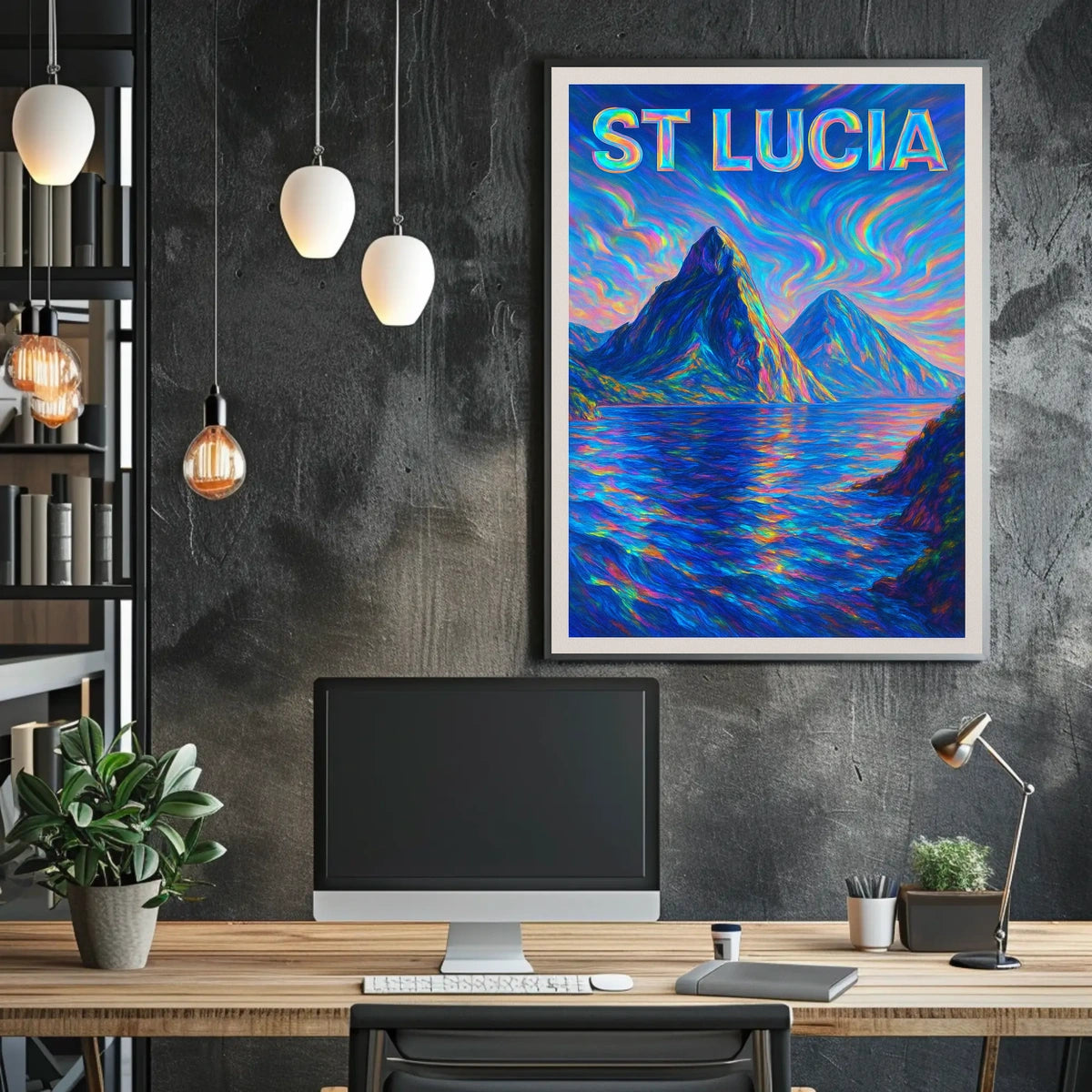 St. LuciaS Vibrant Landscape Poster