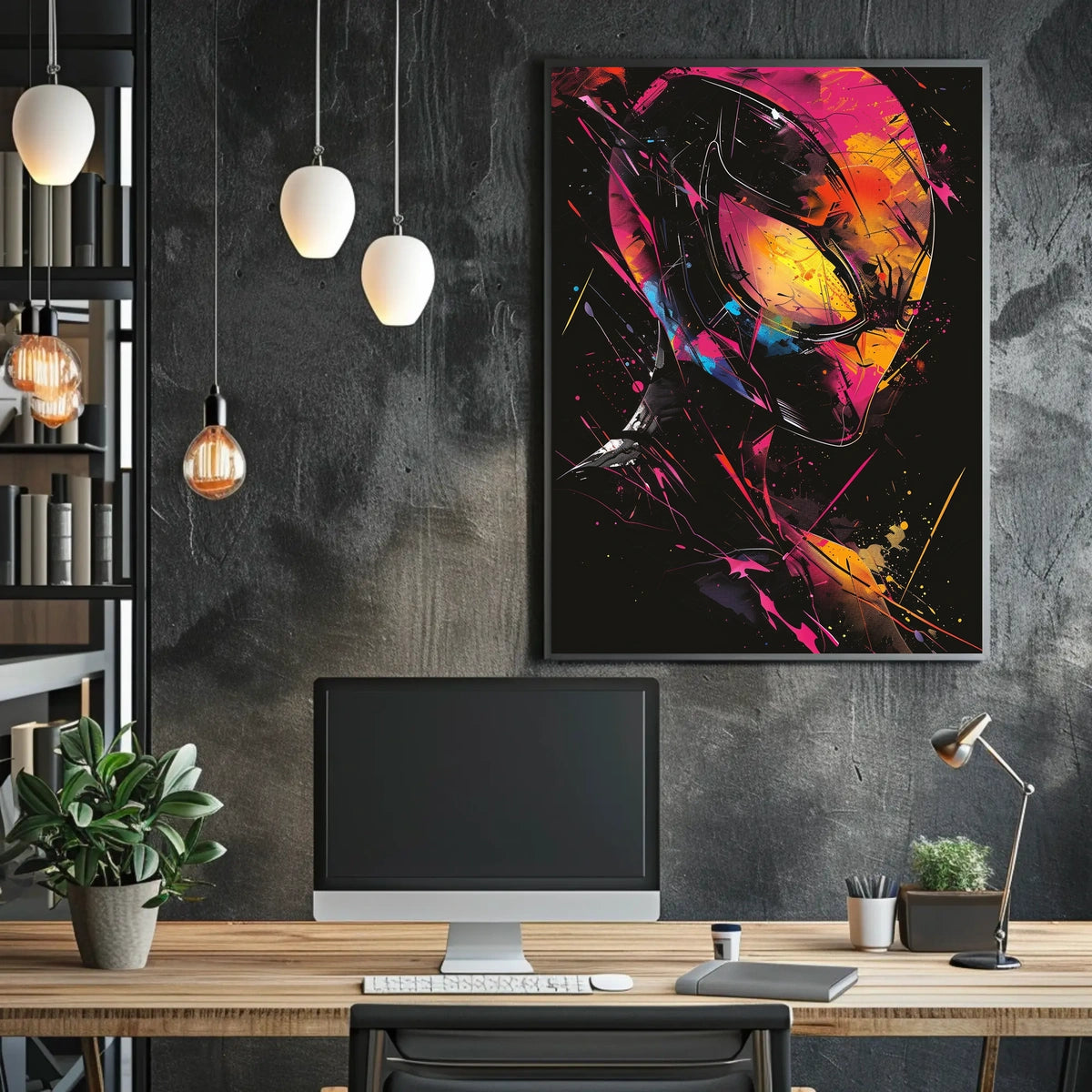 Spider Hero Abstract Art Poster: Vibrant Colors
