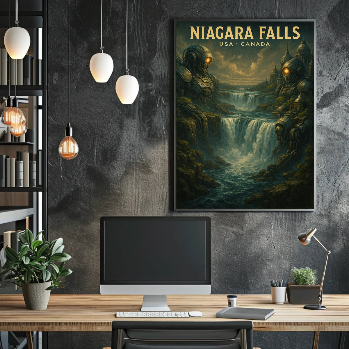 Niagara Falls Steampunk SciFi Collectors Poster