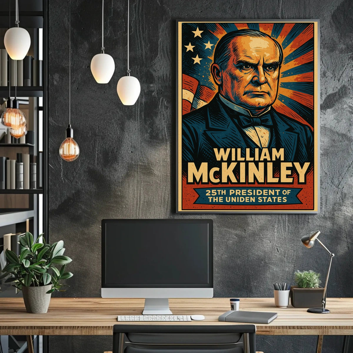 William McKinley 25th President Poster Vintage Wall Art