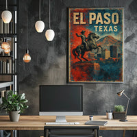 El Paso Texas Vibrant Borderland Travel Poster