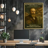 Rutherford B. Hayes Illustrated Historical Presidential Poster
