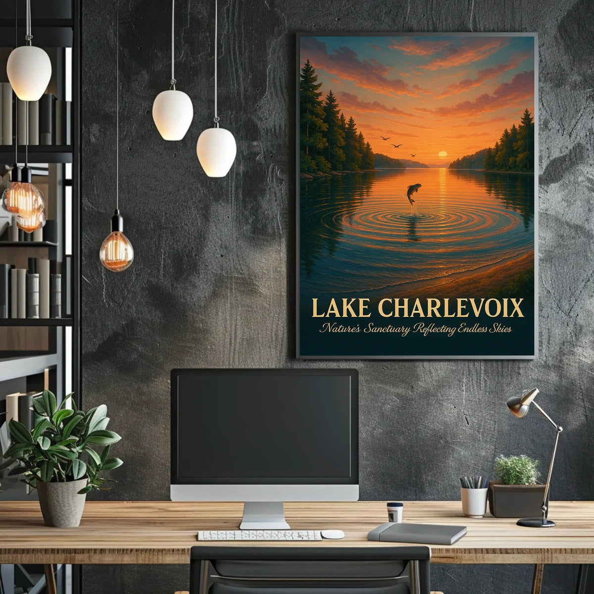 Nature’s Sanctuary Lake Charlevoix Scenic Poster