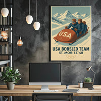 Usa Bobsled Team St. Moritz 48 Poster