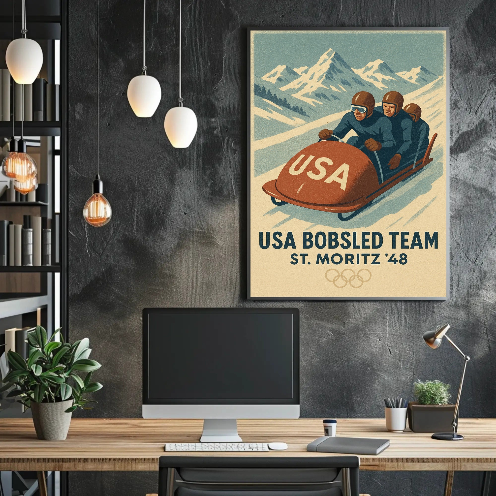 Usa Bobsled Team St. Moritz 48 Poster
