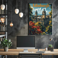 Edinburgh Cityscape Travel Poster