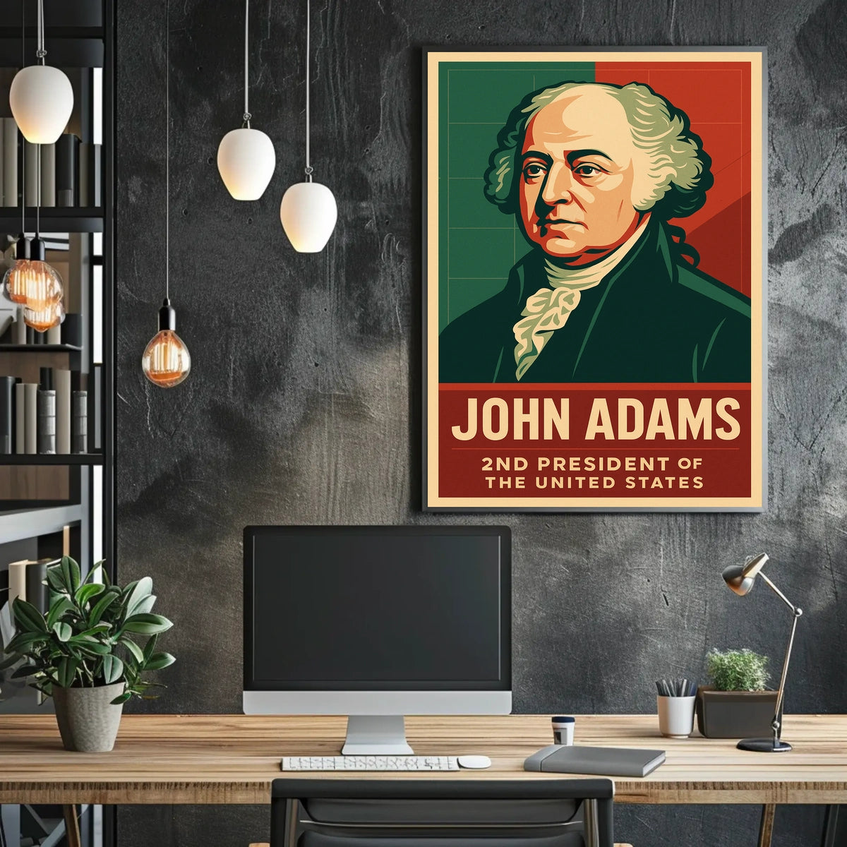 John Adams Second President Patriotism Typography Poster