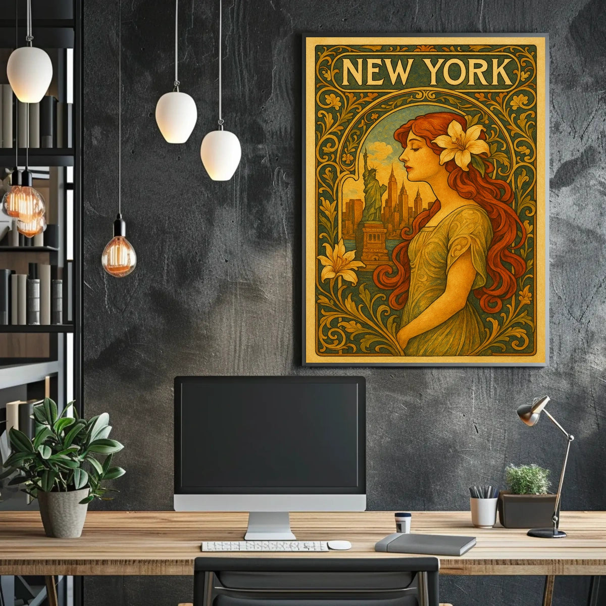 New York Art Nouveau Poster