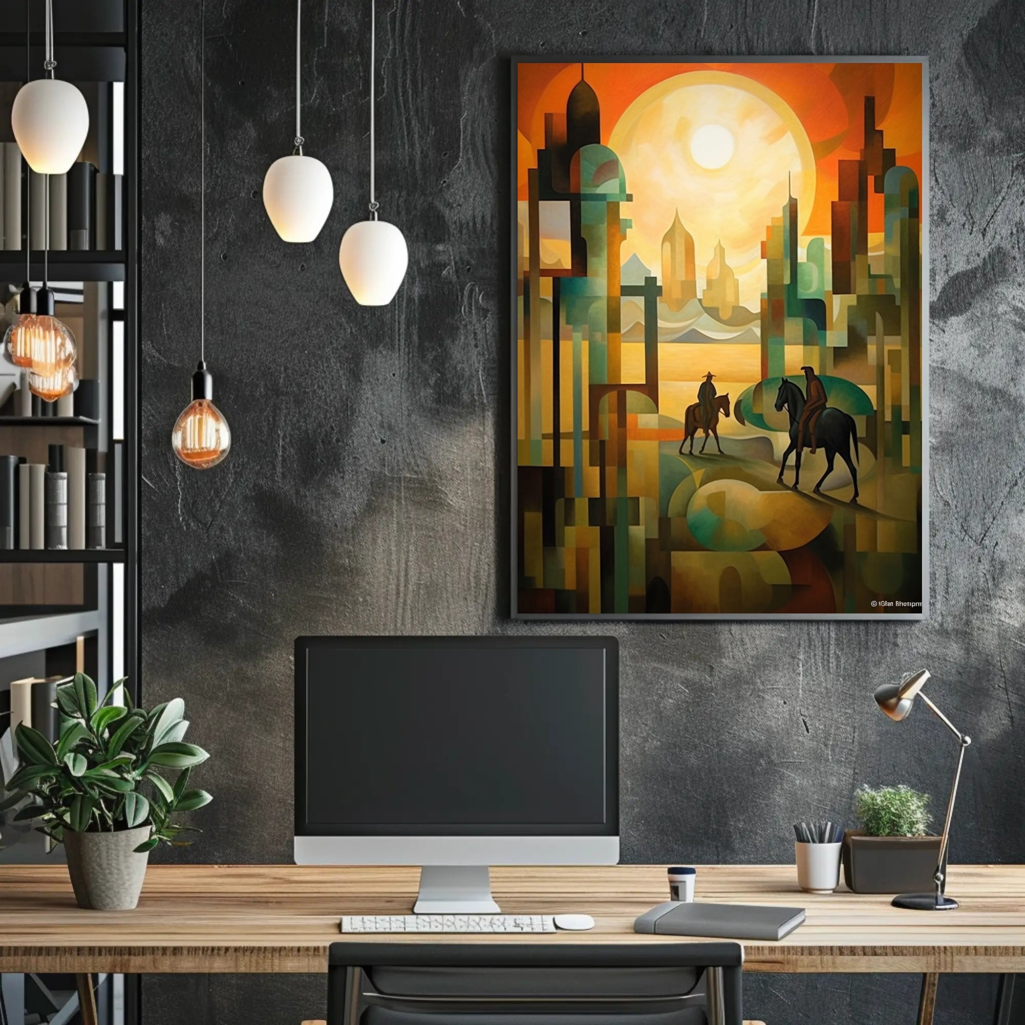 Surreal Journey Through Geometric Landscapes Poster