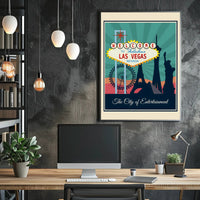 Iconic Las Vegas Landmarks Travel Poster