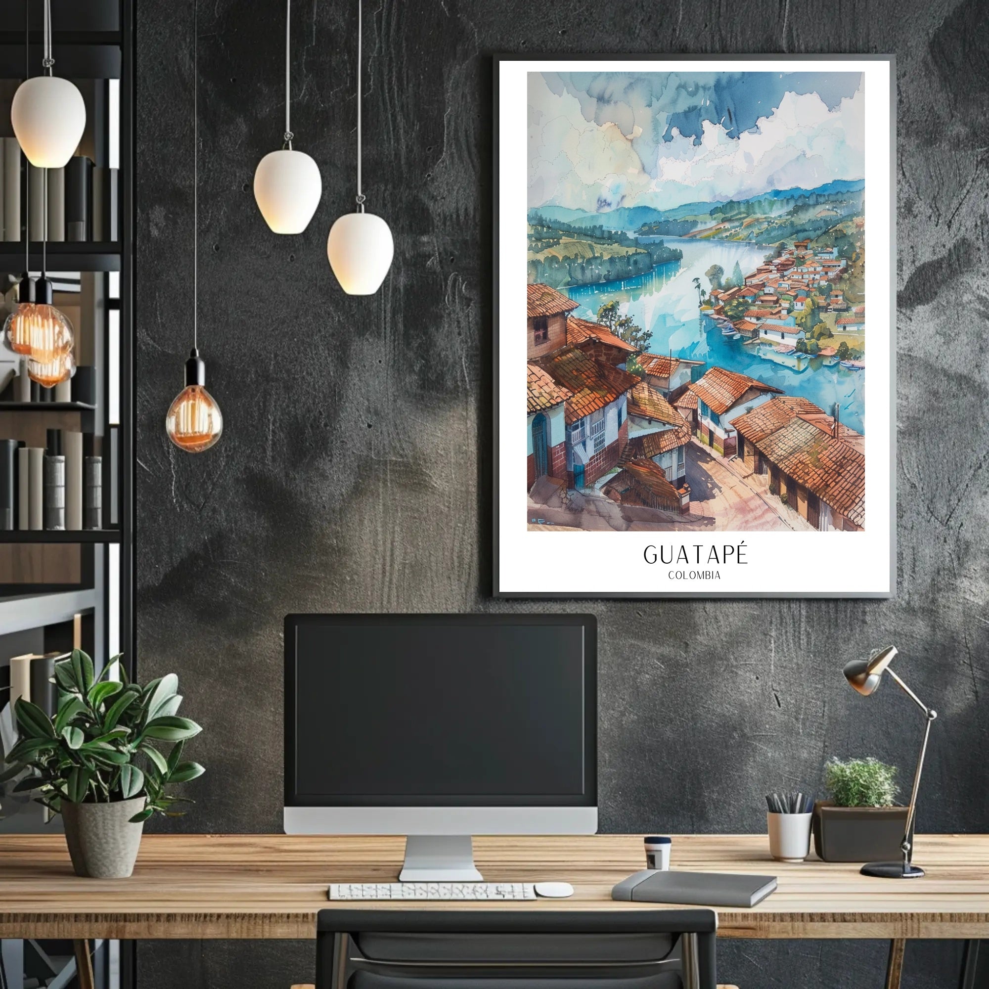 Guatapé Tranquil Hillside View Travel Poster PosterGoat