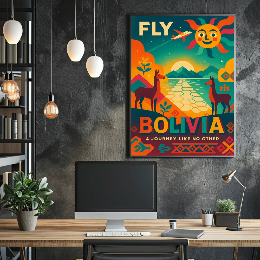 Bolivian Adventure Retro Travel Poster PosterGoat