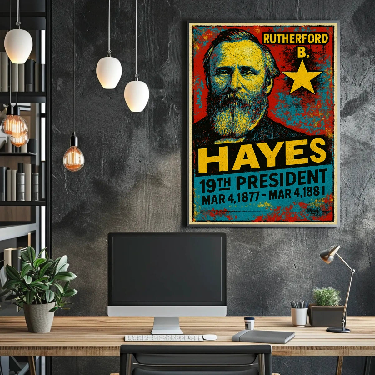 Rutherford B. Hayes 19th President of the United States Graffiti Pop Art Poster