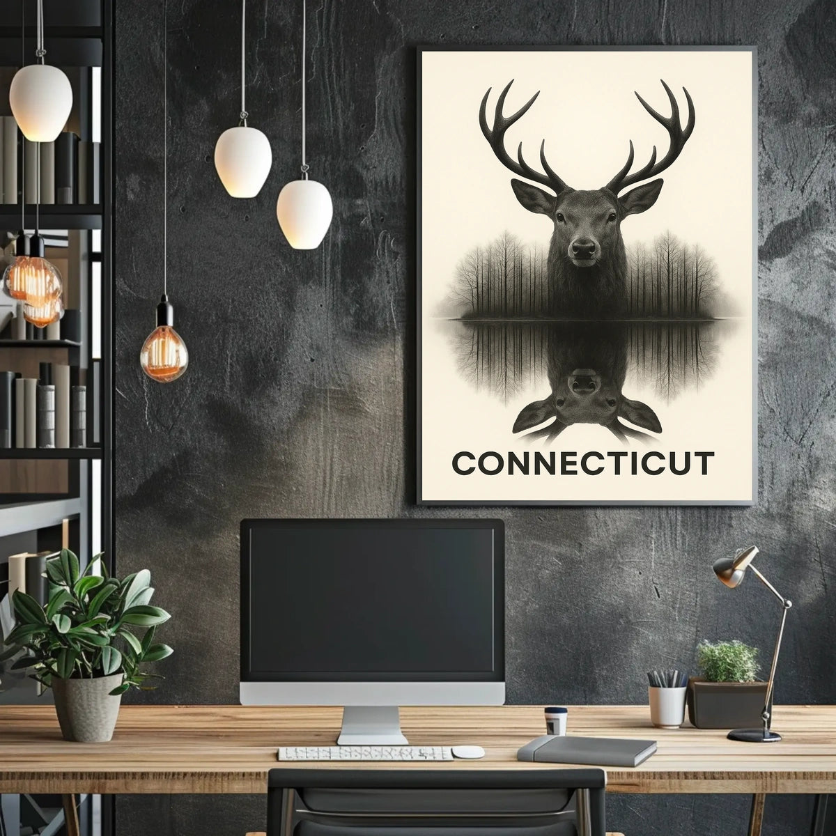 Connecticut Wildlife Reflection Poster