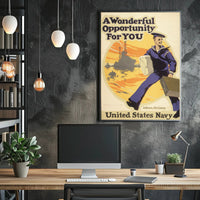 Vintage United States Navy Military Recruitment Poster