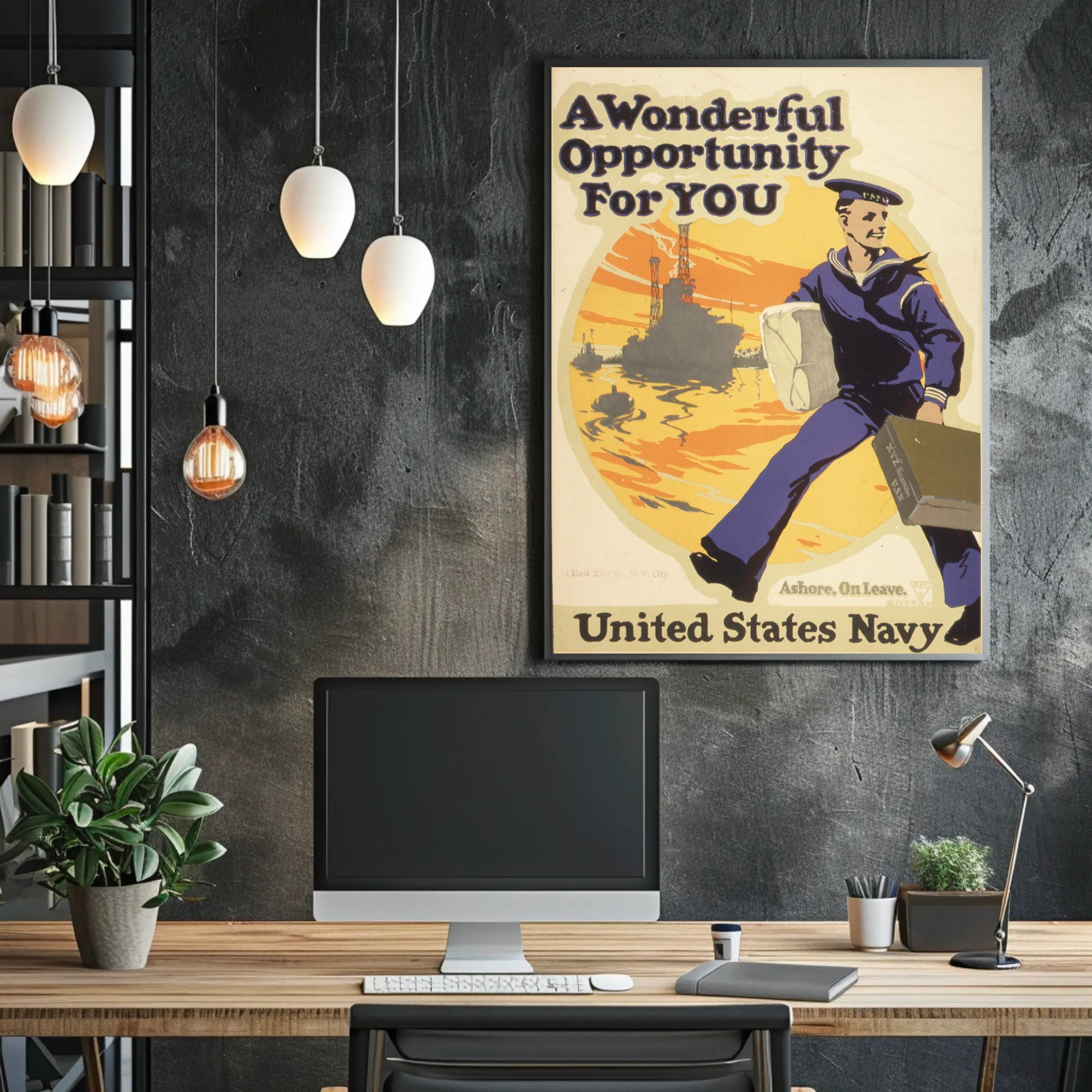 Vintage United States Navy Military Recruitment Poster