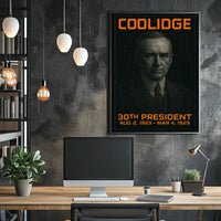 Calvin Coolidge 30th President of the United States Techno Schematic Poster