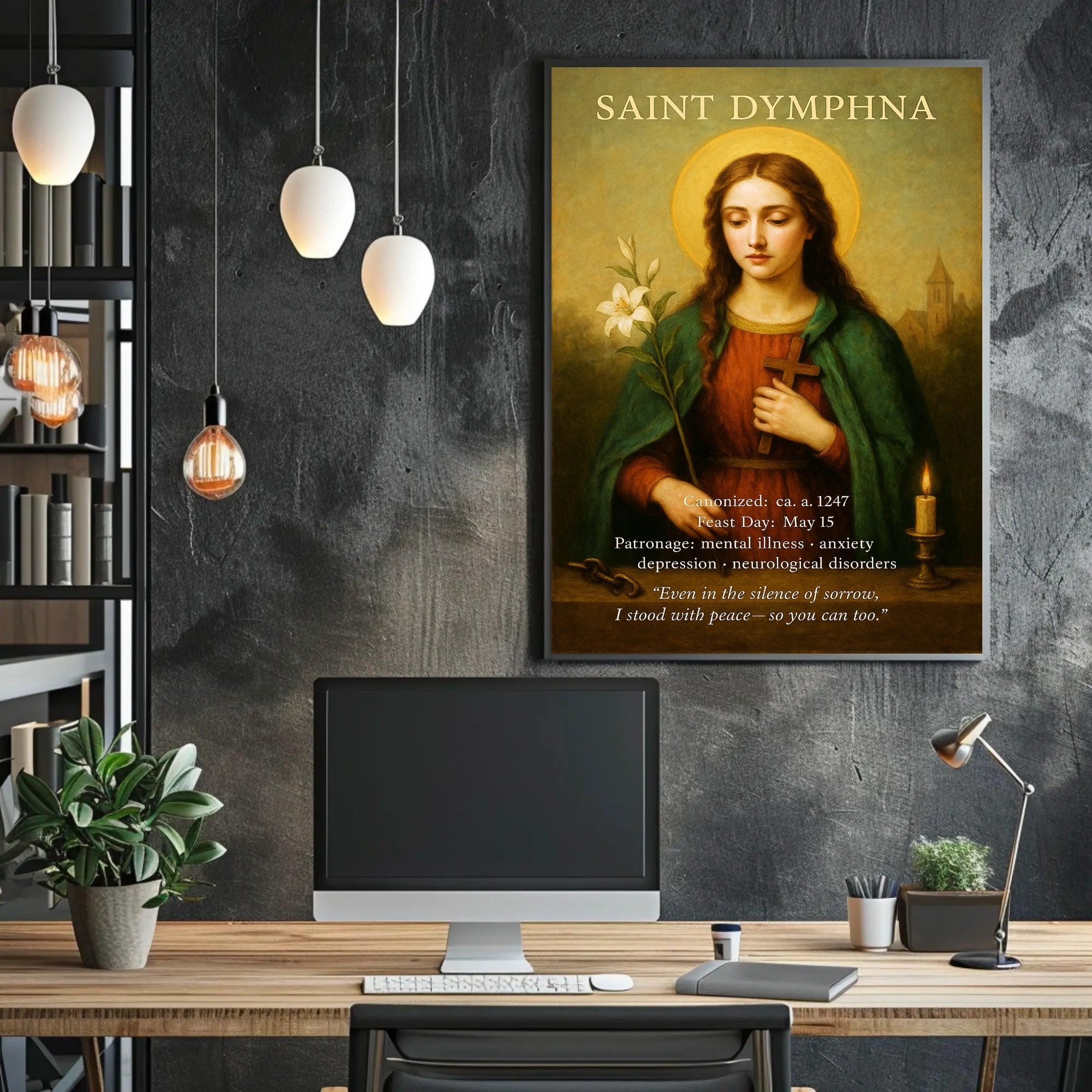 Saint Dymphna Patron of Mental Illness Poster PosterGoat