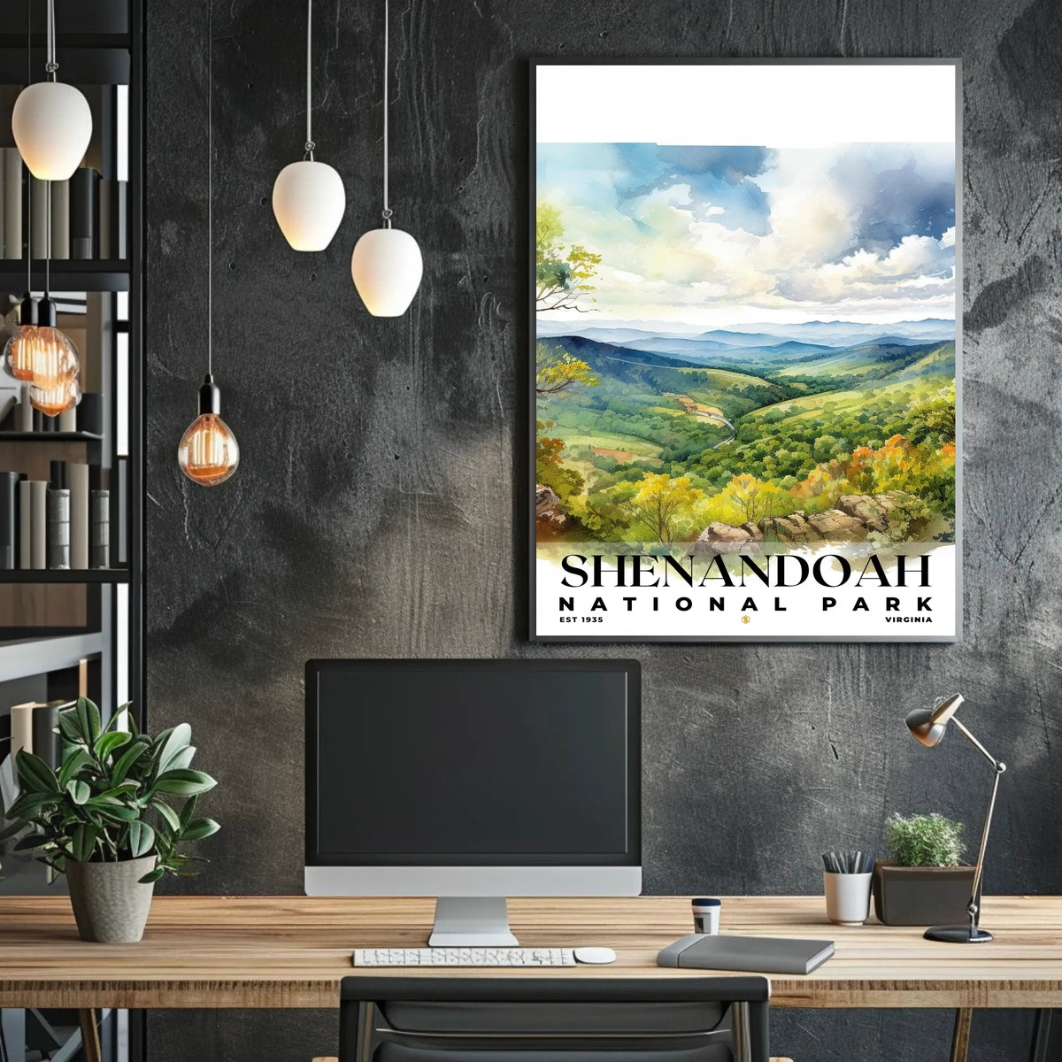 Shenandoah Watercolor Wall Art Poster