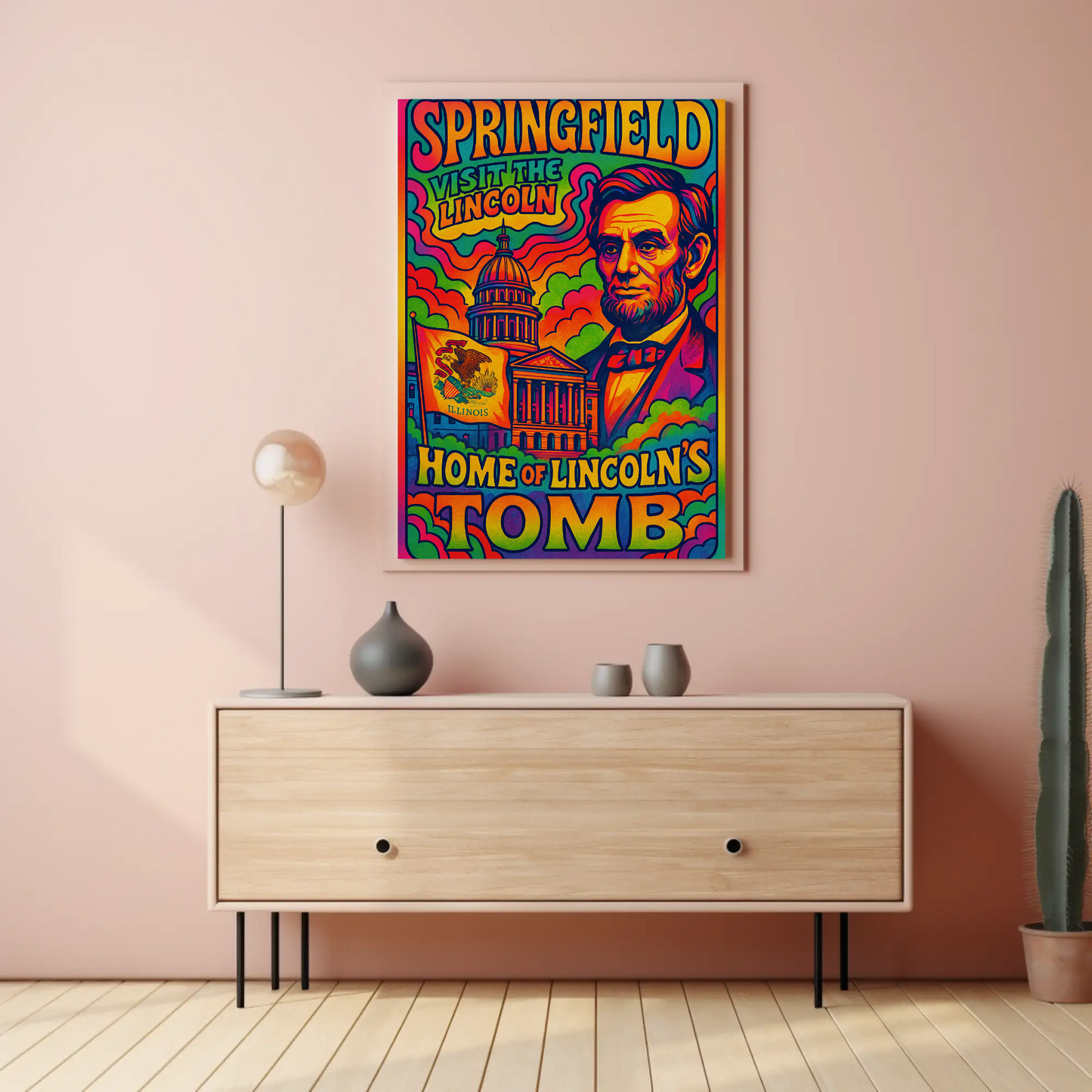 Springfield Abraham Lincoln Travel Poster