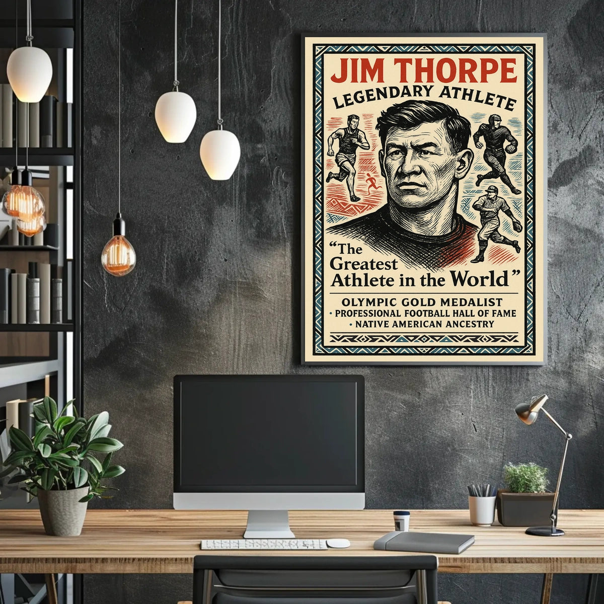 Legendary Athlete The Greatest in the World Jim Thorpe Poster