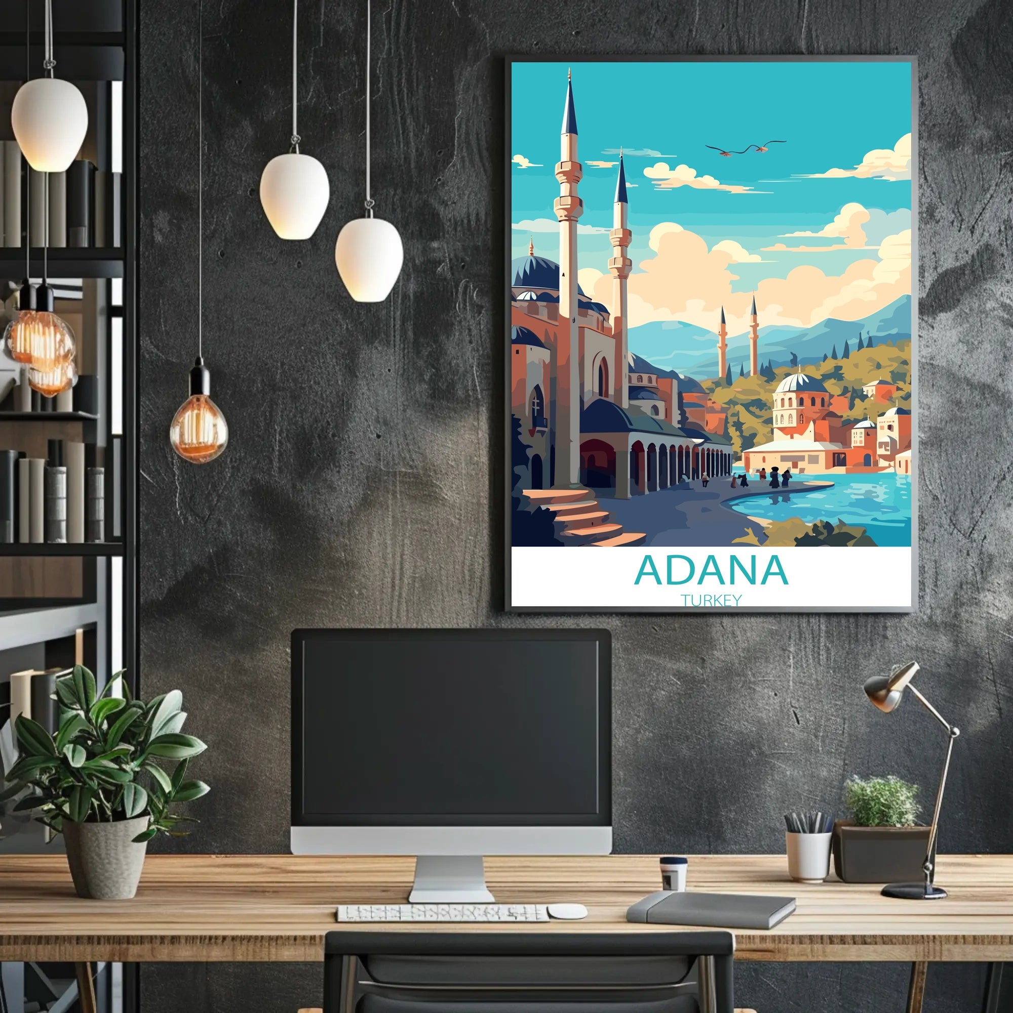 Vibrant Adana Cityscape Poster: A Modern Architectural Scene