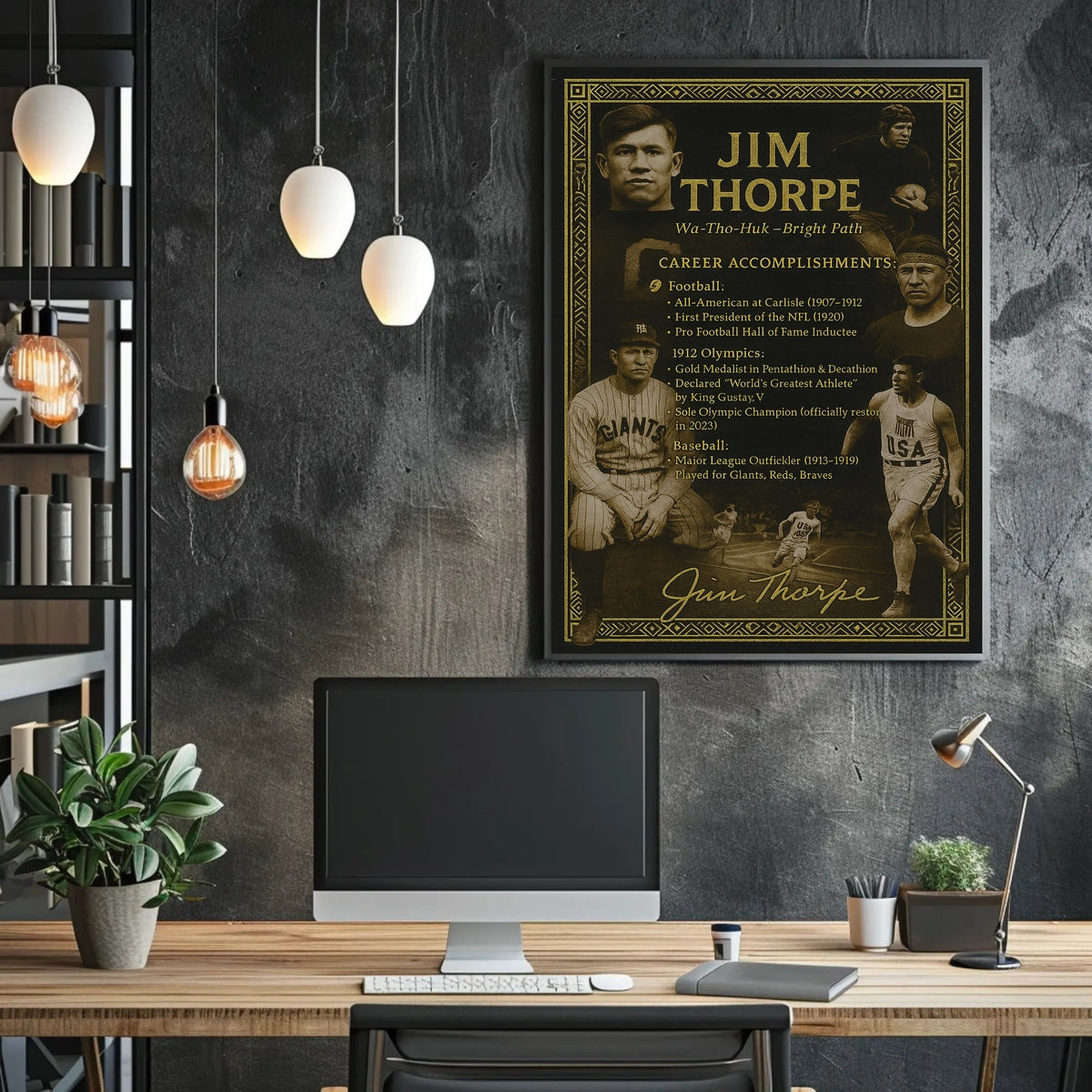 Celebrating Jim Thorpes Legendary Achievements Poster