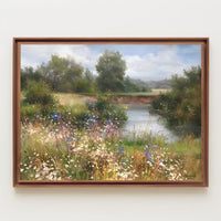 Tranquil Riverside Landscape Poster