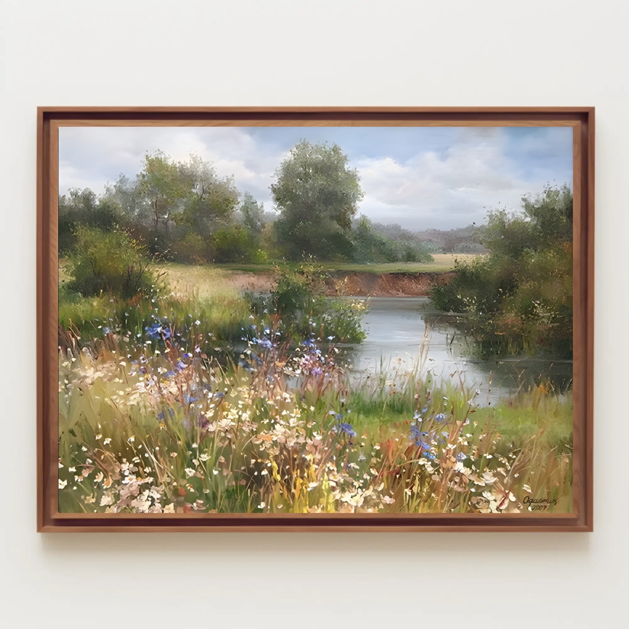 Tranquil Riverside Landscape Poster