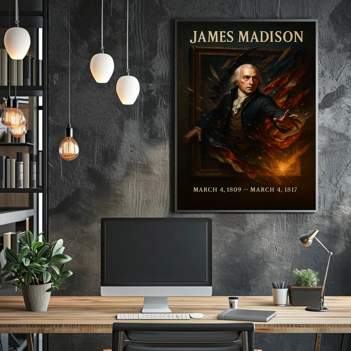 James Madison Vintage Presidential Historical or Presidential Poster