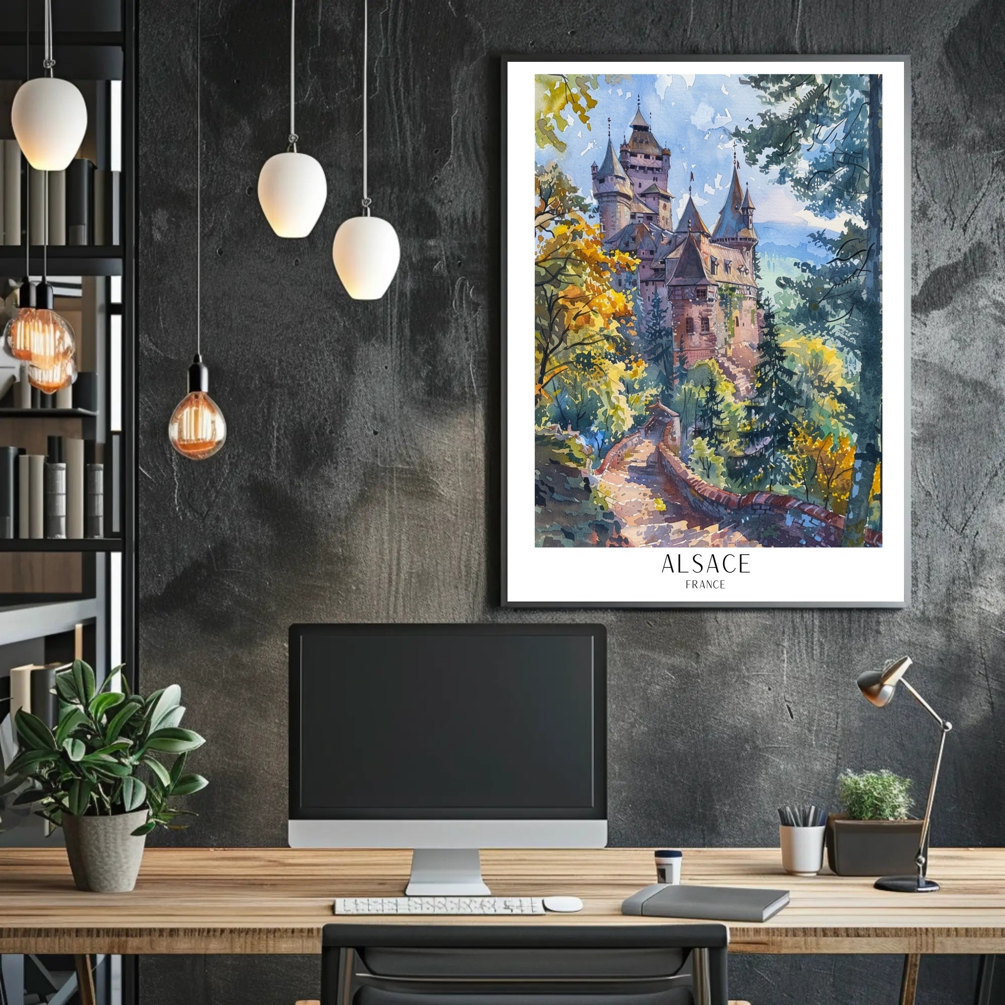 Alsace Castle in Autumn Poster PosterGoat