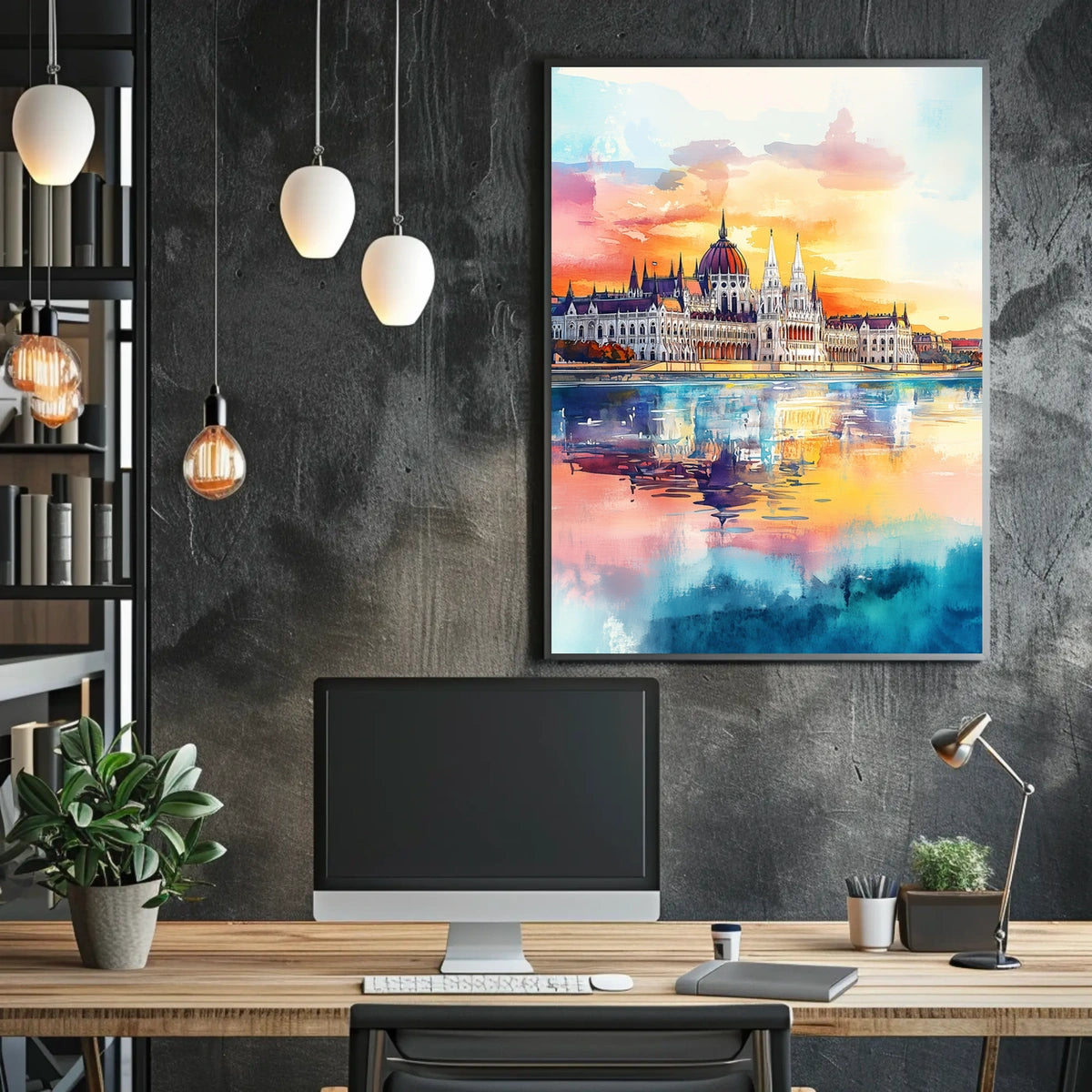 Hungary Budapest Parliament Building River View Poster