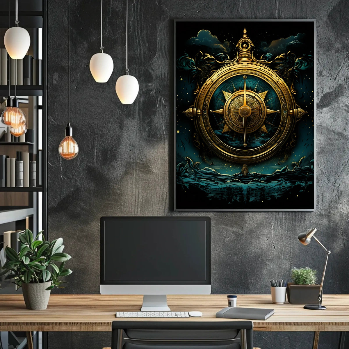 Navigating Cosmos Journey Celestial Exploration Digital Painting Adventure Poster
