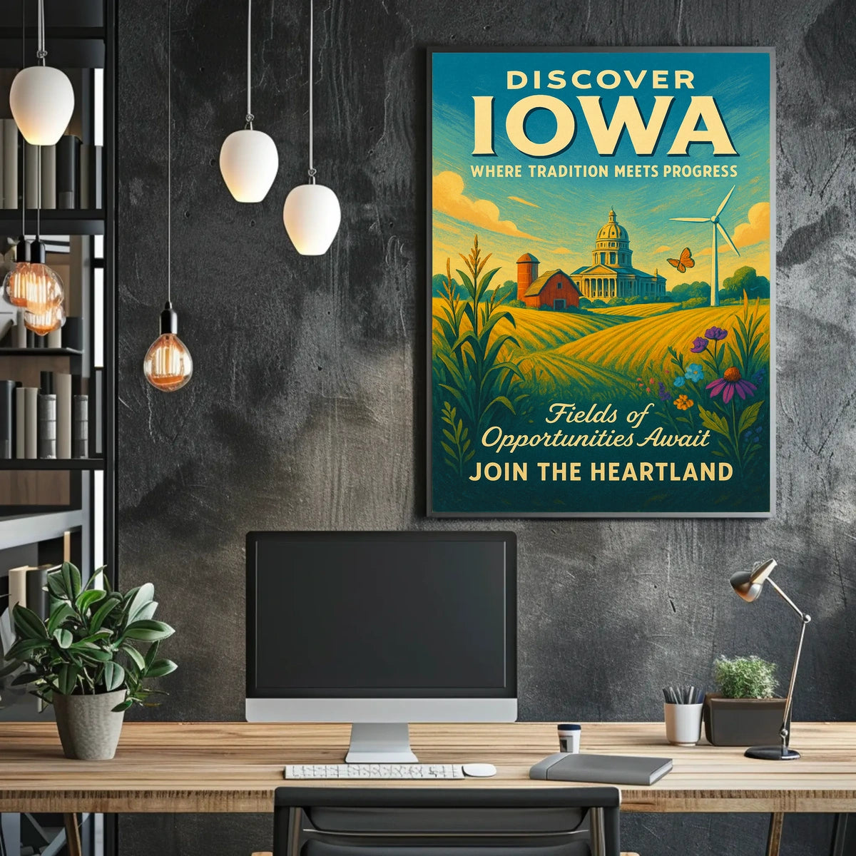 Discover Iowa Where Tradition Meets Progress Poster