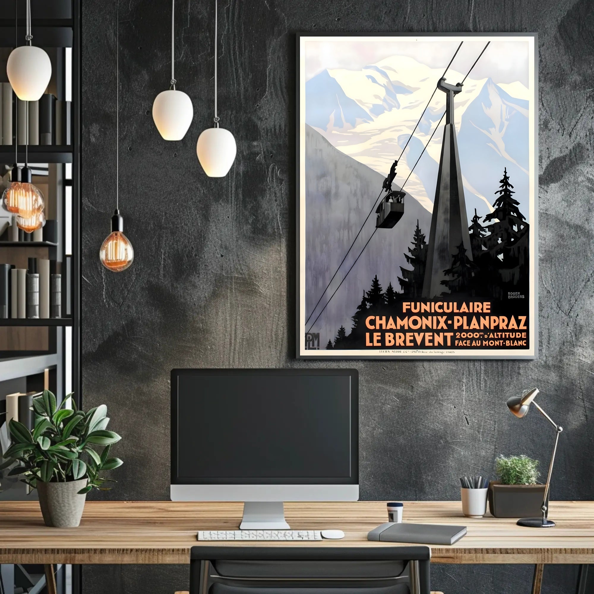 Chamonix Funicular Railway Adventure Vintage Travel Poster PosterGoat