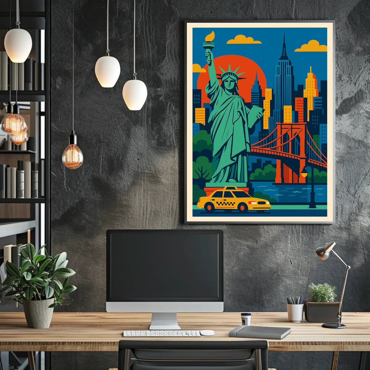 Iconic New York City Poster Wall Art 18x24 Cityscape