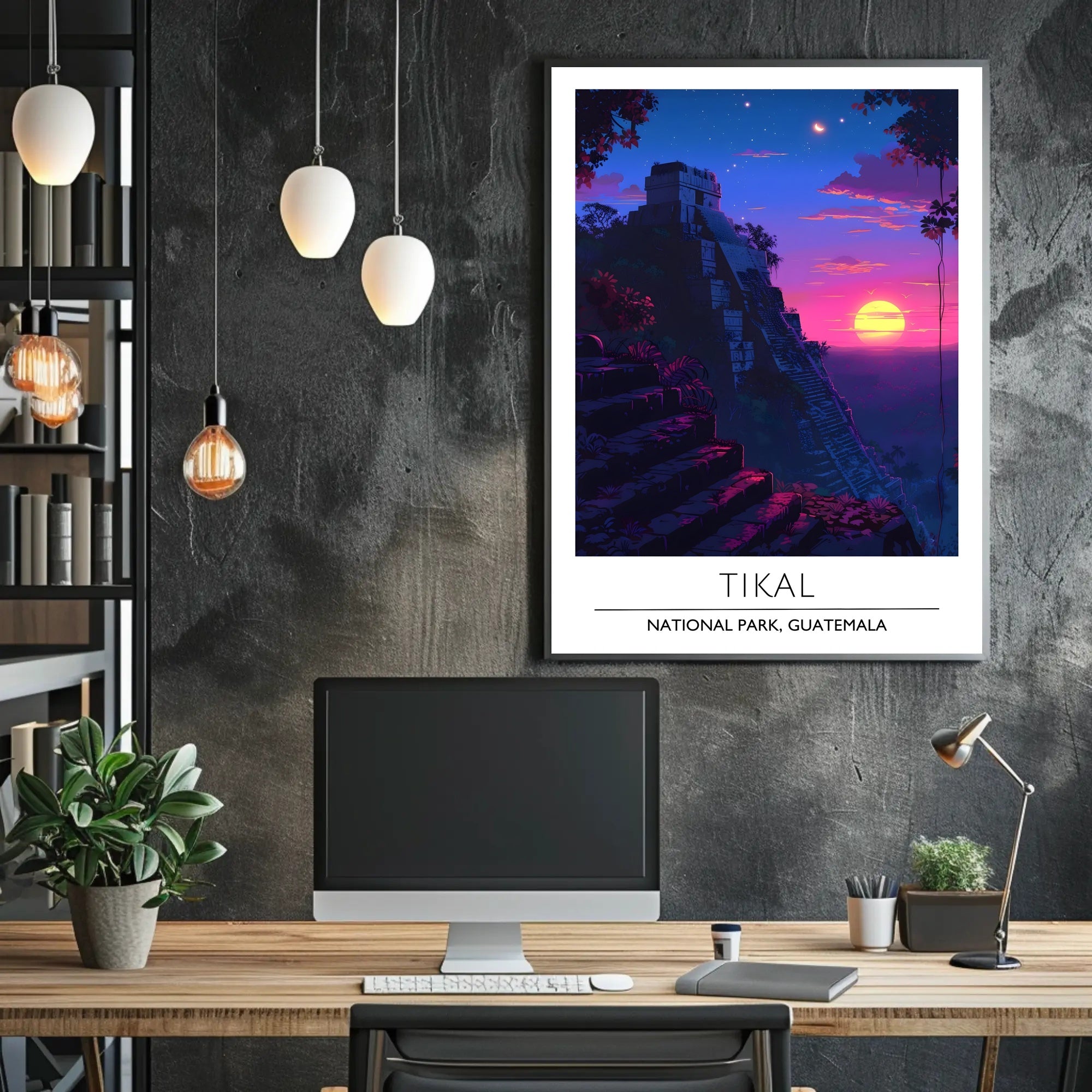 Tikal Temple Sunset Adventure National Park Poster