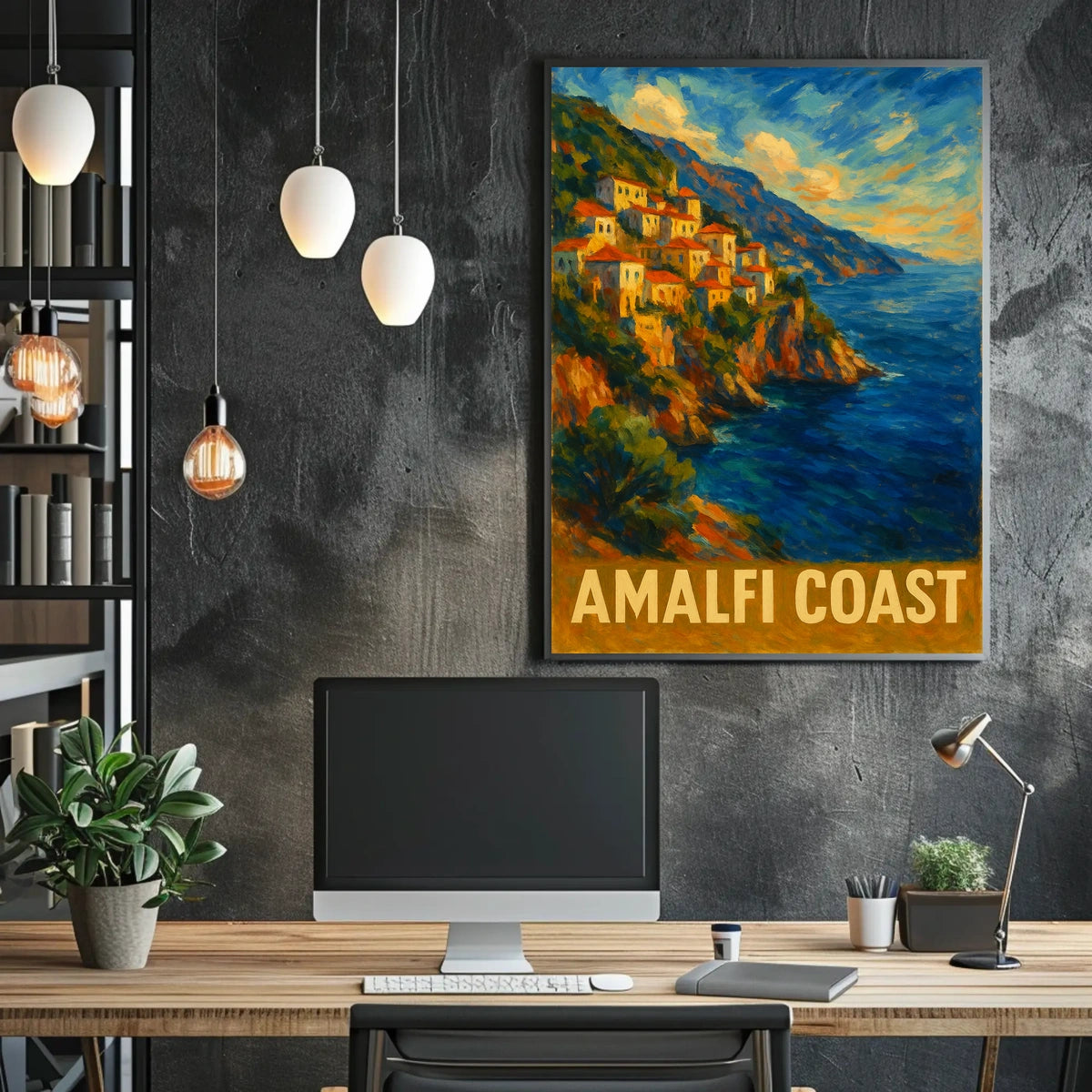 Amalfi Coast Poster Wall Art For Coastal Home Decor