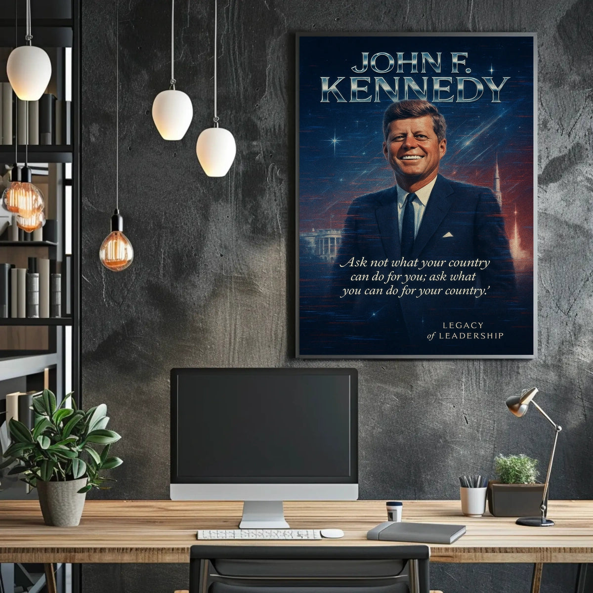 John F. Kennedy Patriotic Vintage Poster Art Print