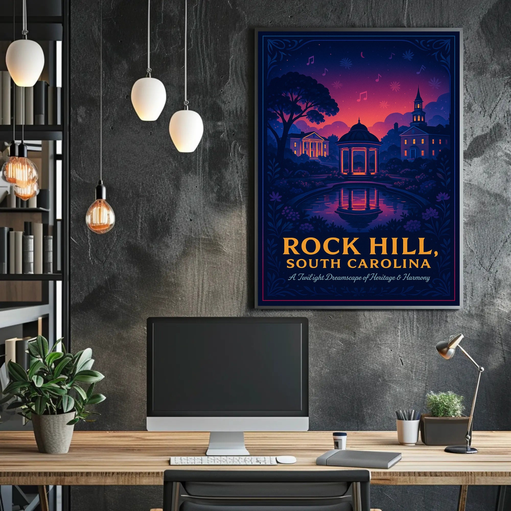 Rock Hill Twilight Dreamscape Poster