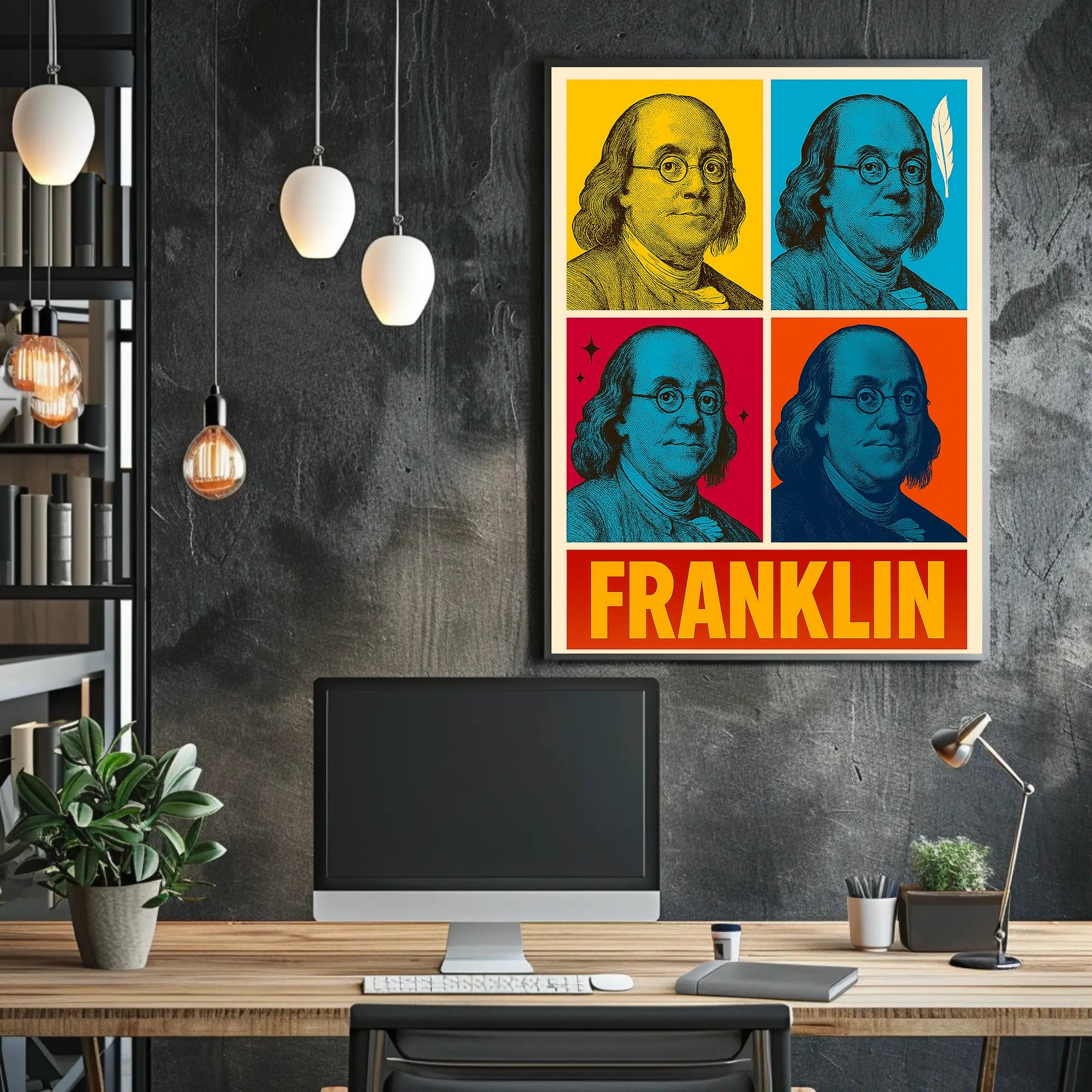Benjamin Franklin Pop Art Historical or Presidential Poster