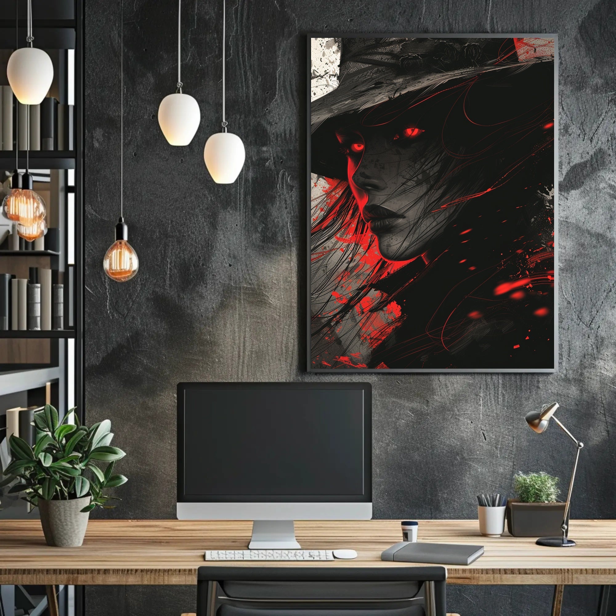 Mystical Winter Fox on Serene Mountain Cliff PosterGoat