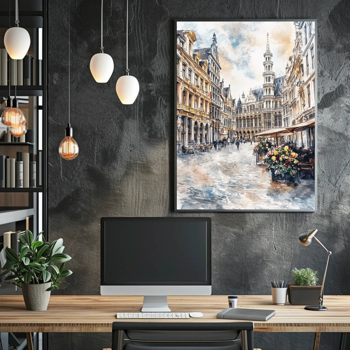Belgium Brussels Grand Place Street View Poster