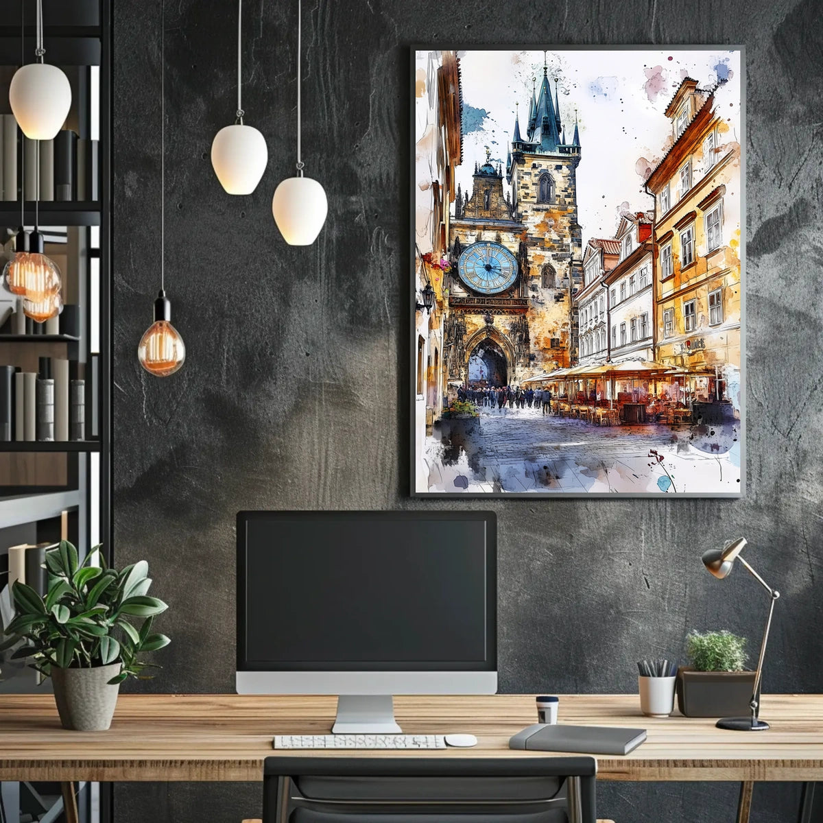 Czech Republic Prague Astronomical Clock Square Poster