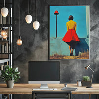 Red Lamp Poster Retro Wall Art Print Home Decor