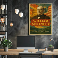William McKinley 25th President of the United States Layered Digital Collage Poster