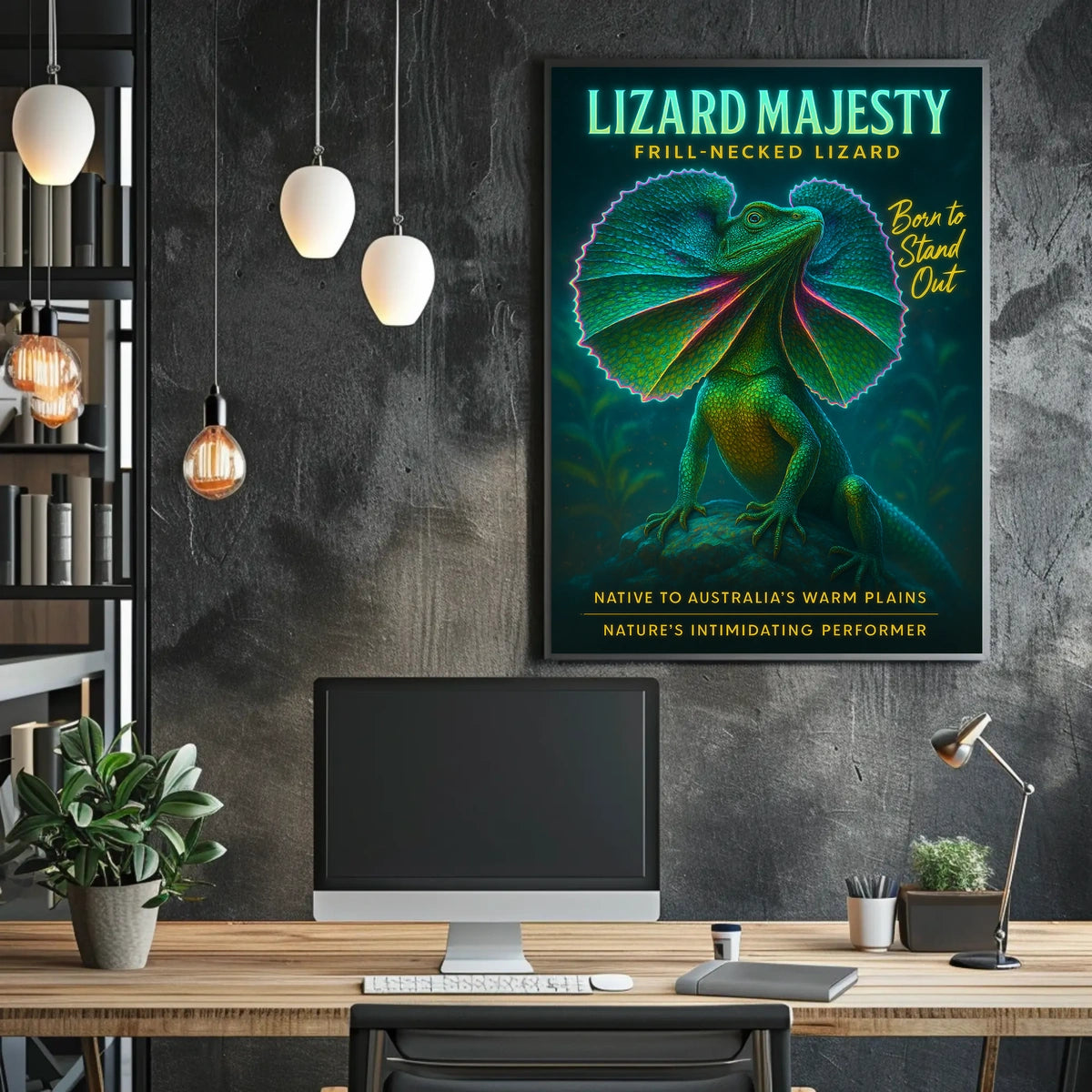 Lizard Majesty Frill-Necked Lizard Poster